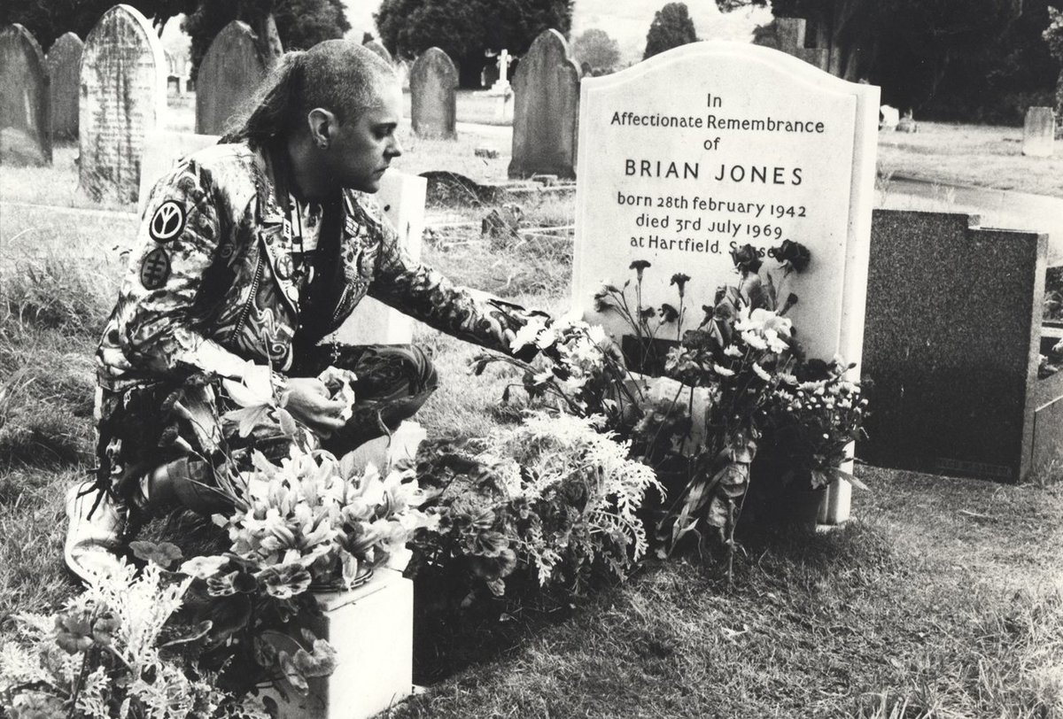Genesis P-Orridge at Brian Jones' grave