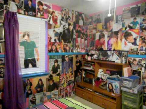 A bedroom shrine dedicated to Justin Bieber (Pisces Sun, Venus, & Saturn)